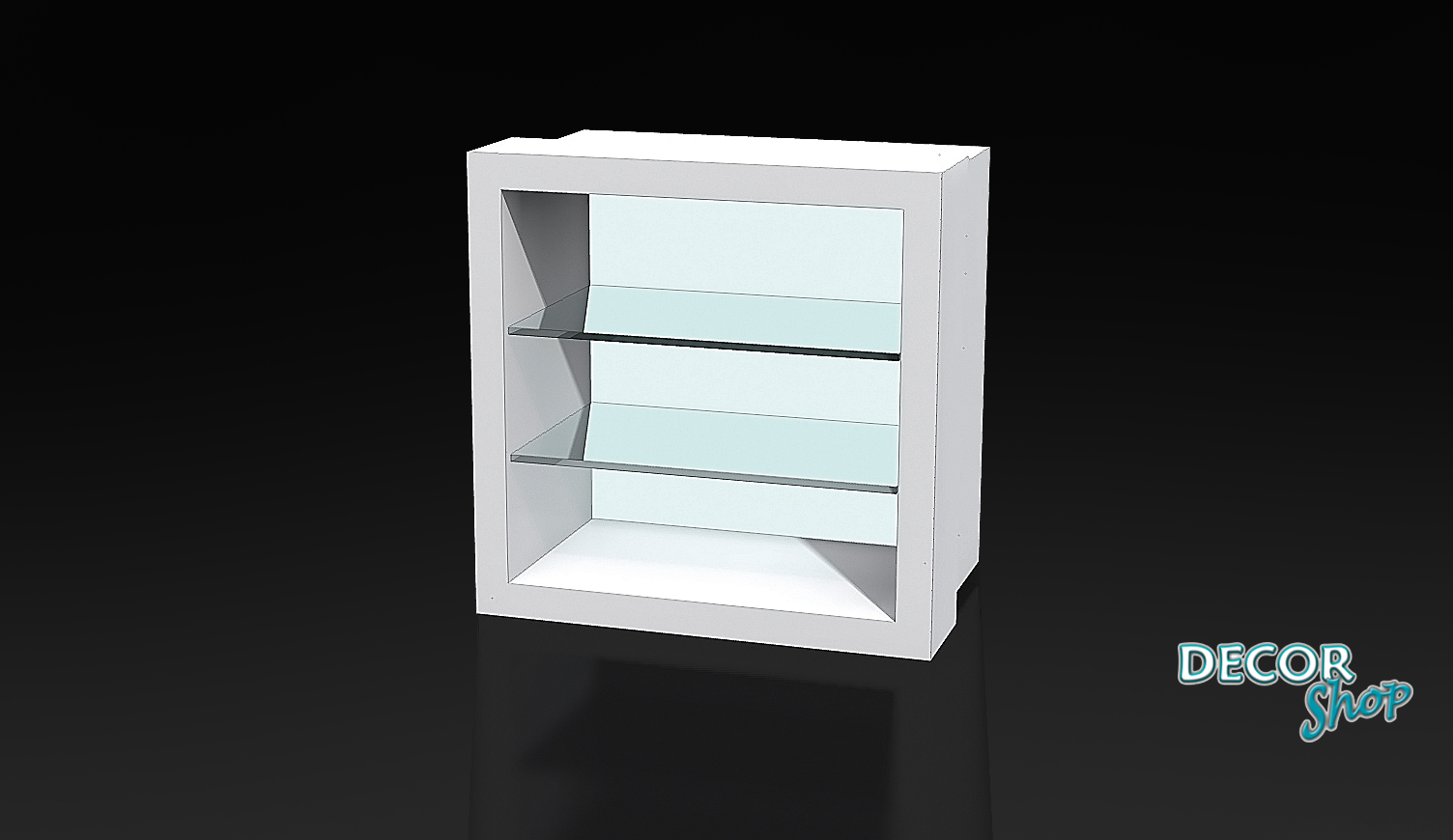 1 - CUBO COM 2 PRATELEIRAS DE VIDRO - RETRO ILUMINADO