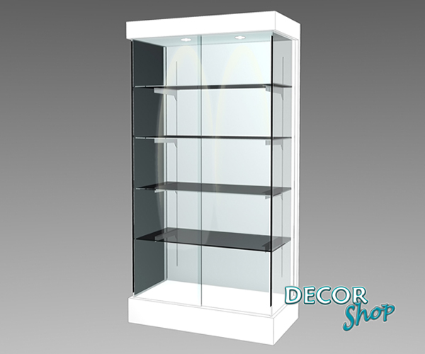 2 - Vitrine sem armário, com costas em ranhurado