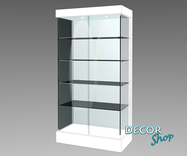 4 - Vitrine sem armário, com costas em madeira