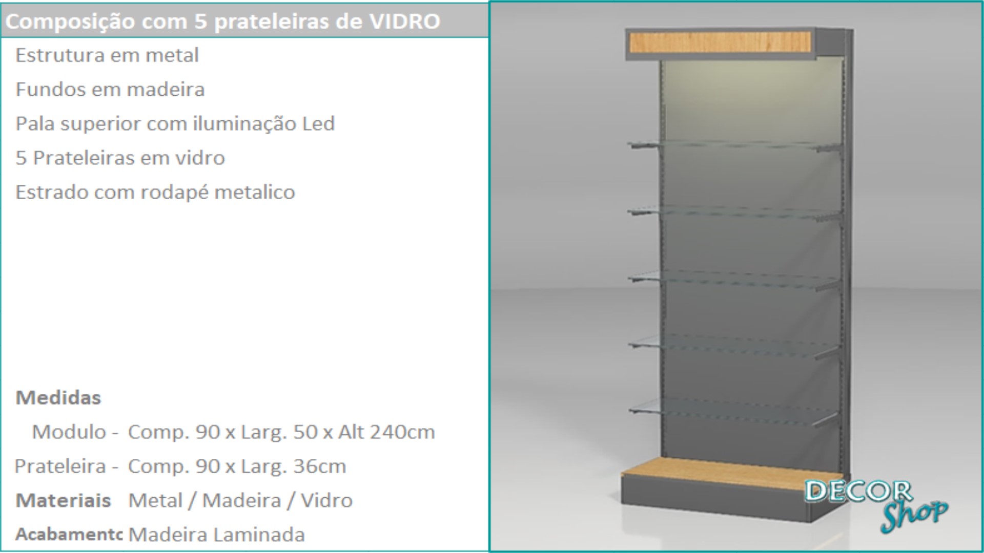 01 - Mod 5 Prateleiras vidro