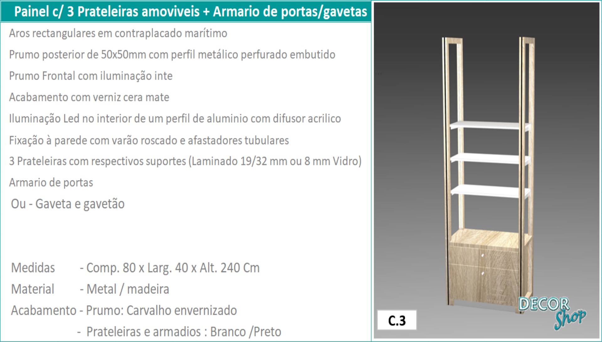 09 Mod 3 Prateleira Armario