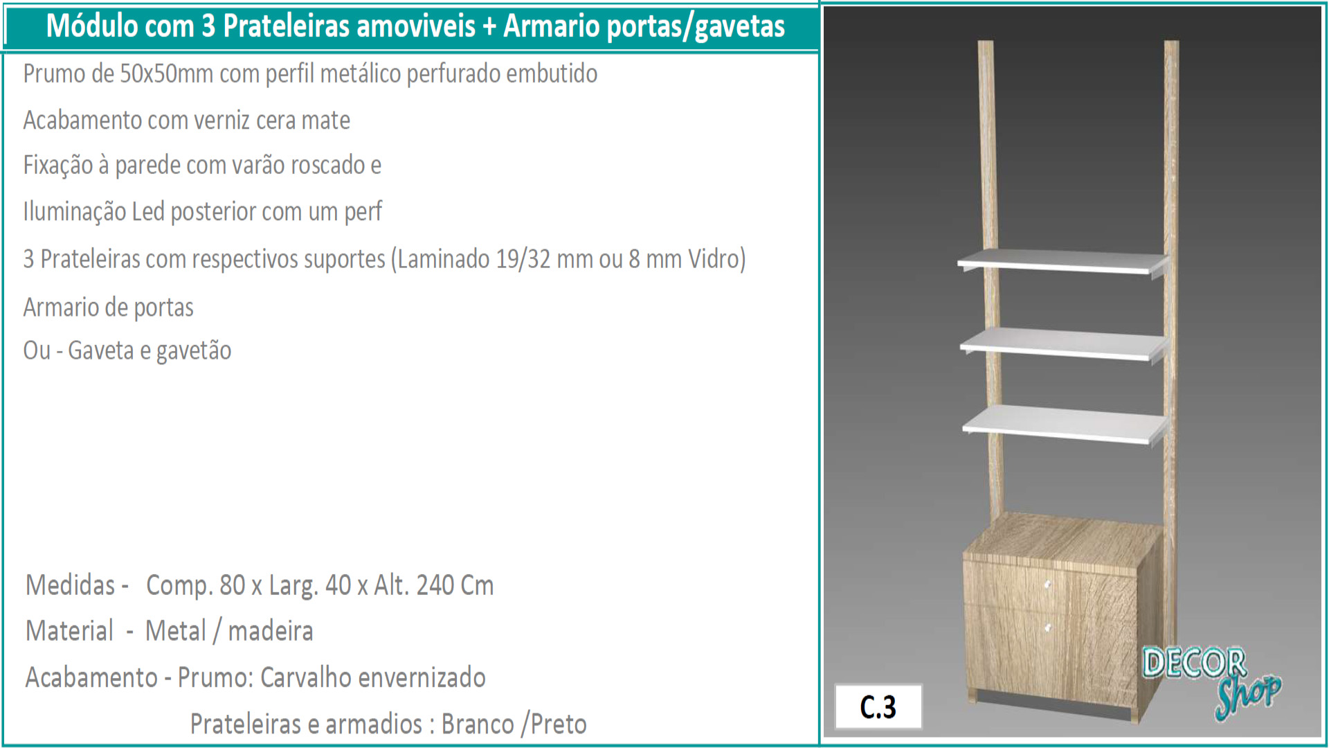 09 Mod 3 prateleira armario