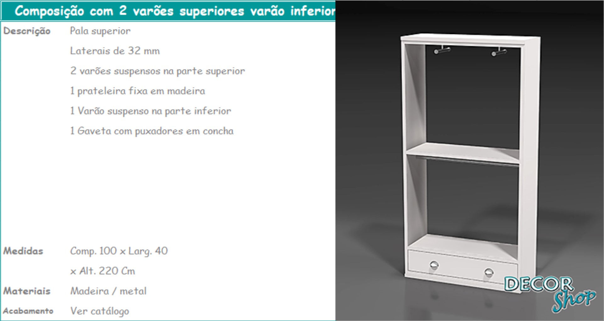 1 - Composição 2 varões superiores e varão inferior