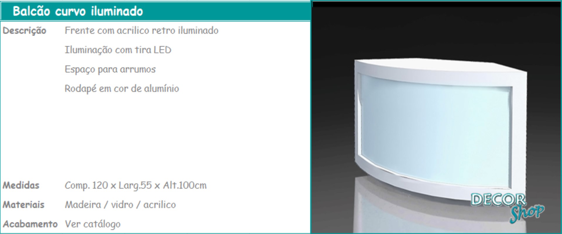 10 - Balcão curvo iluminado