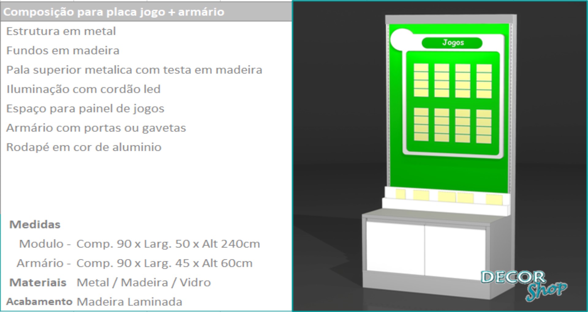 11 - Mod placa Jogos e armário
