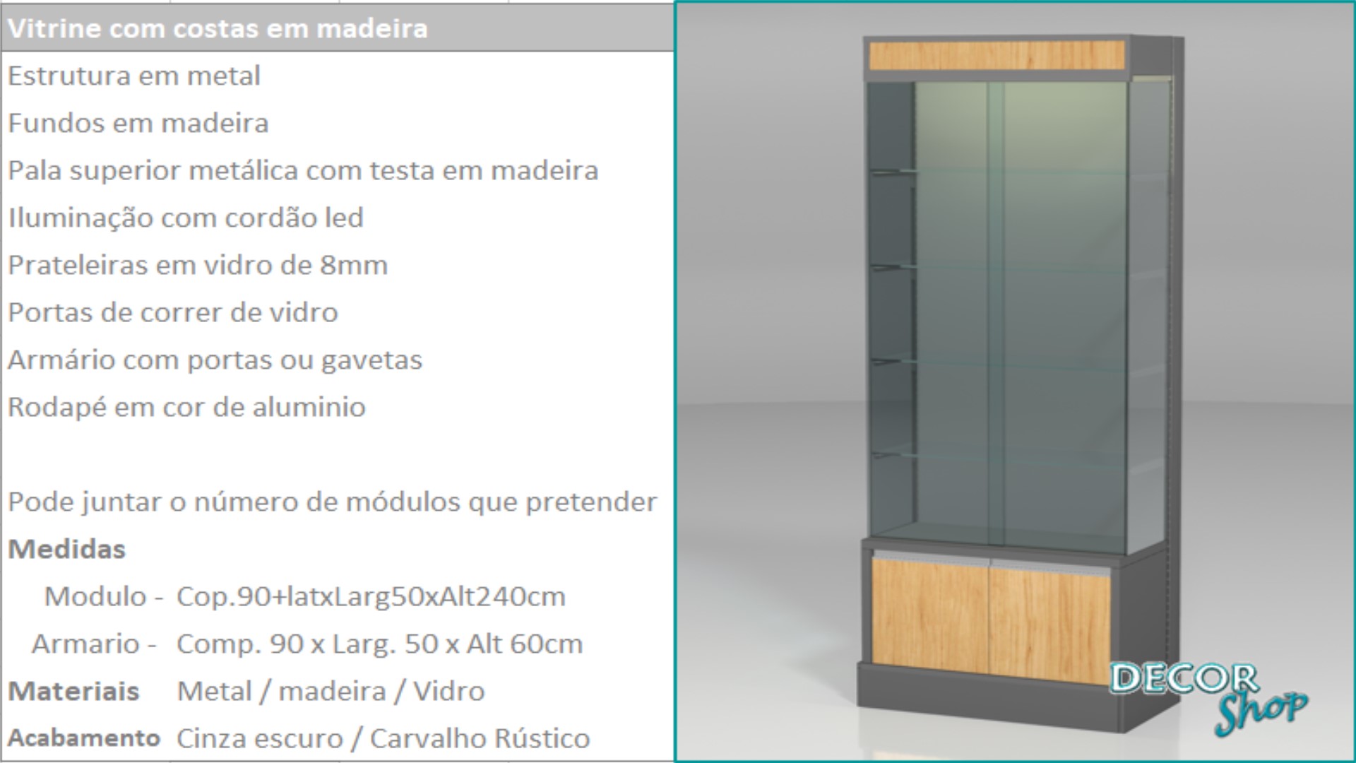 16 - Mod vitrine com costas
