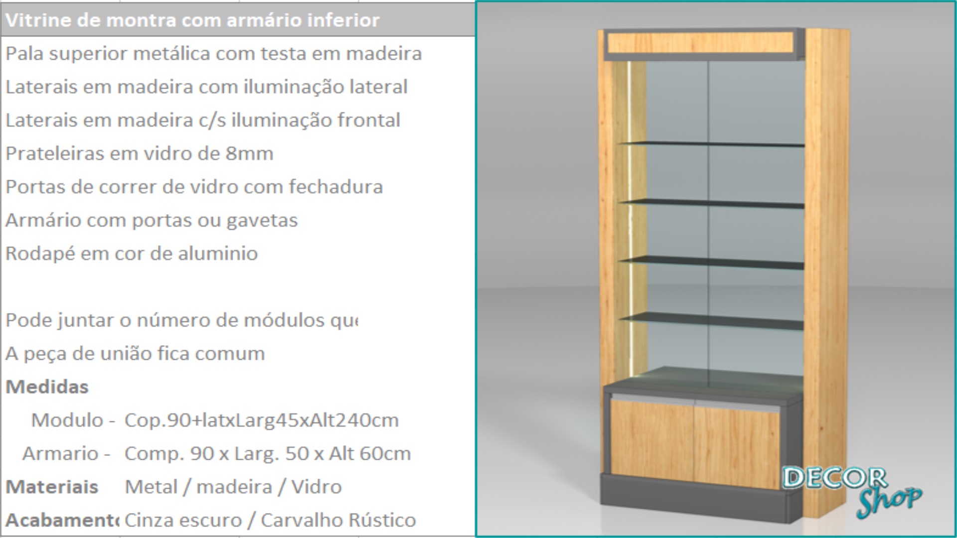 17 - Mod vitrine com armário