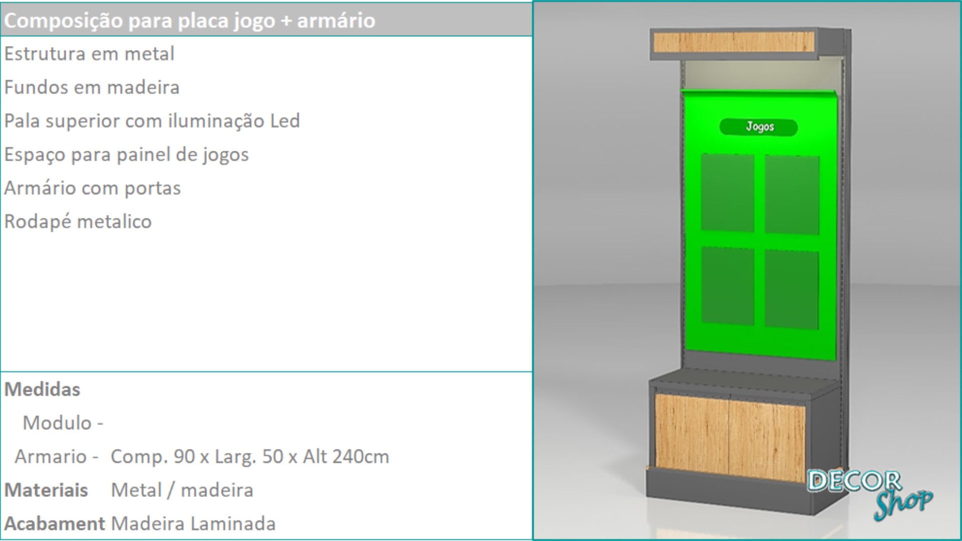 19 - Mod Placa Jogos Armário