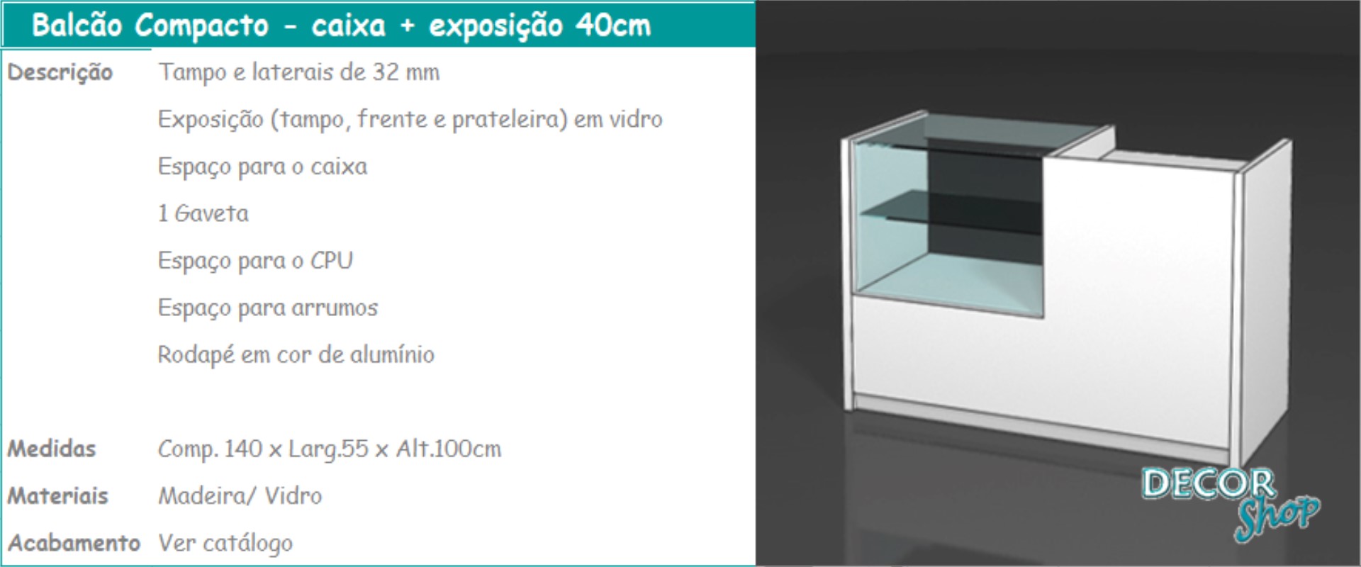 2 - Caixa + exposição 40cm