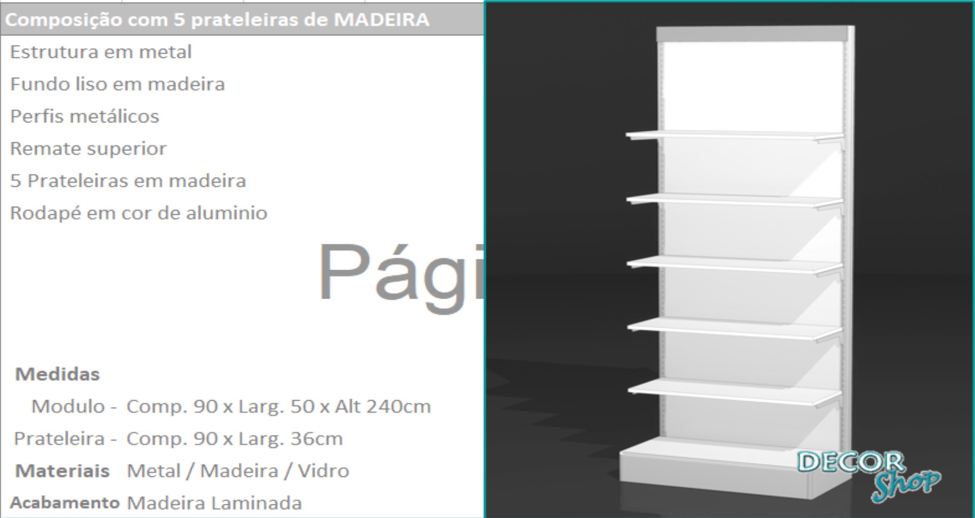 2 -Mod 5 Prateleiras madeira