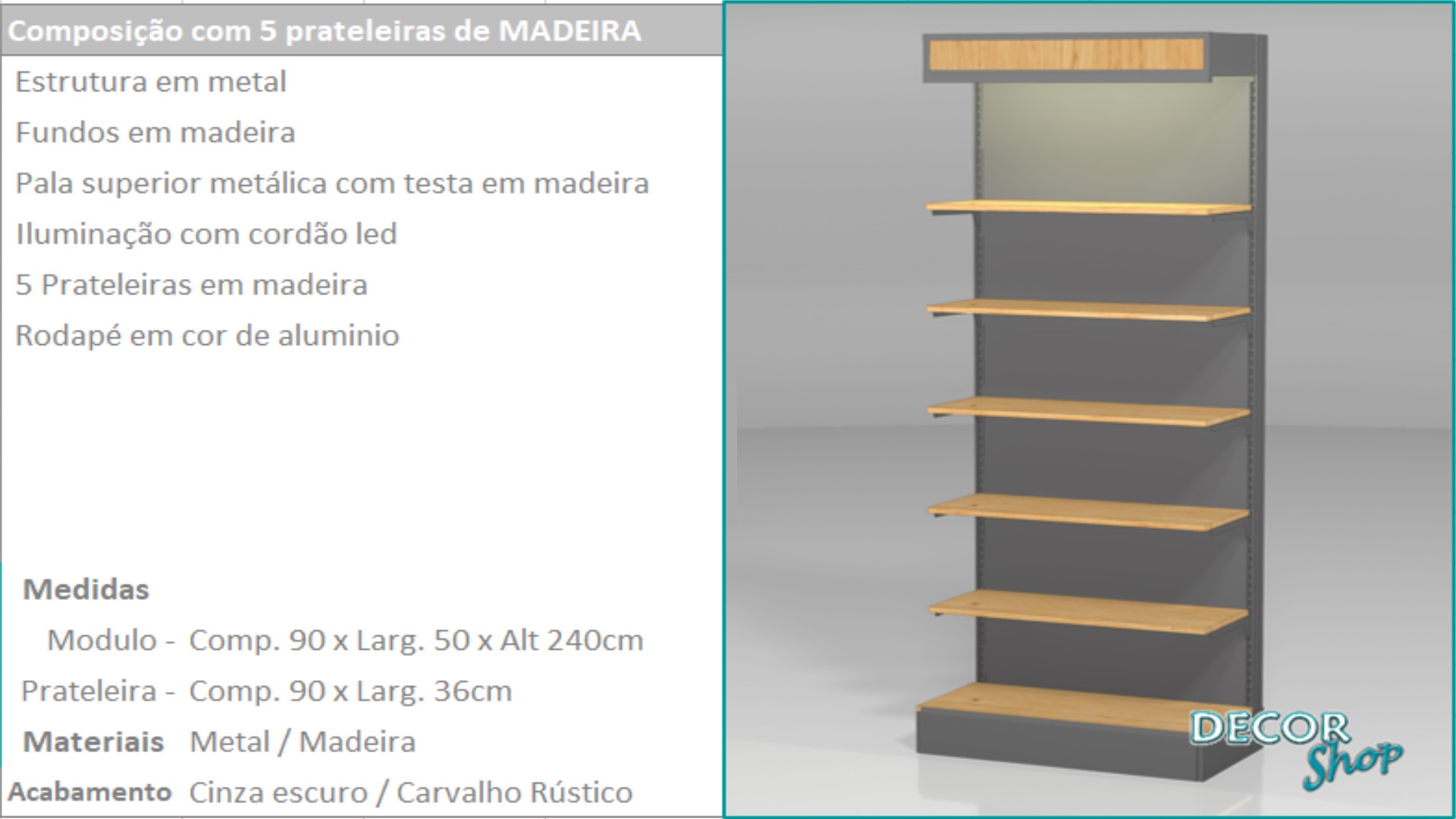 2 - Mod 5 prateleiras de madeira